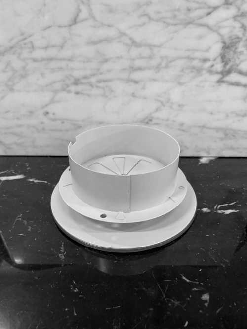 Диффузор стеклянный Mmotors 125 мм белый с регулировкой расхода воздуха